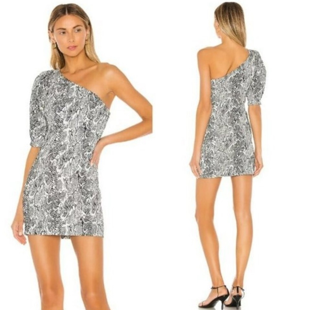 NBD Shey mini dress in Black and White Snake